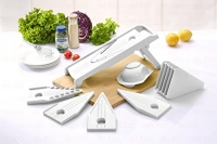 Mandoline Slicer - Vegetable Slicer - Food Slicer - Vegetable Cutter - Cheese Slicer - Vegetable Julienne Slicer with Surgical Grade Stainless Steel Blades (White)