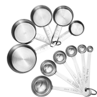 Accmor 11-Piece Stainless Steel Measuring Spoons/Cups Set - Premium Stackable Tablespoons Measuring Set for Dry and Liquid Ingredients - Prefect for Cooking or Baking