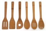 Lipper International 826 Set of 6 Bamboo Kitchen Tools, in Mesh Bag