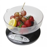 Smart Weigh CSB2KG Cuisine Digital Kitchen Scale with Removable Bowl 2kg x 0.1g - Black
