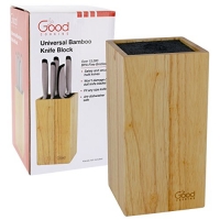 Universal Knife Block- Bamboo Knife Block with Easy Clean Bristles by Good Cooking