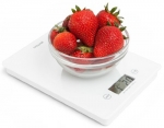 Digiscale SF Food Scale Digital Kitchen Scale - Modern White Tempered Glass Design Multifunction 1g to 11 lb. Capacity Durable Weight Watchers Food Scale Weight Converter ML FL. Oz Grams Ounces | Batteries + Bonus Cooking Guide Included!