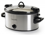 Crock-Pot SCCPVL600S Cook' N Carry 6-Quart Oval Manual Portable Slow Cooker, Stainless Steel