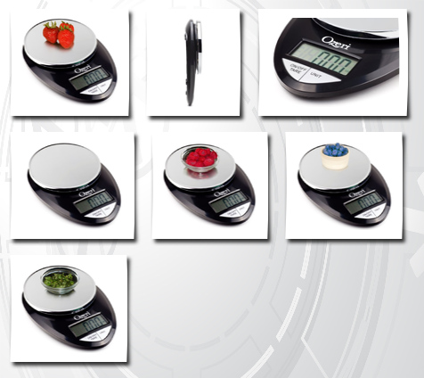 Ozeri pro digital kitchen food scale, 1g to 12 lbs capacity, in stylish black